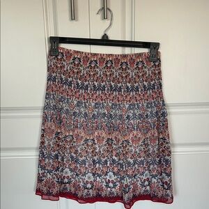 Max Studio A-Line Skirt - Red and Blue Floral